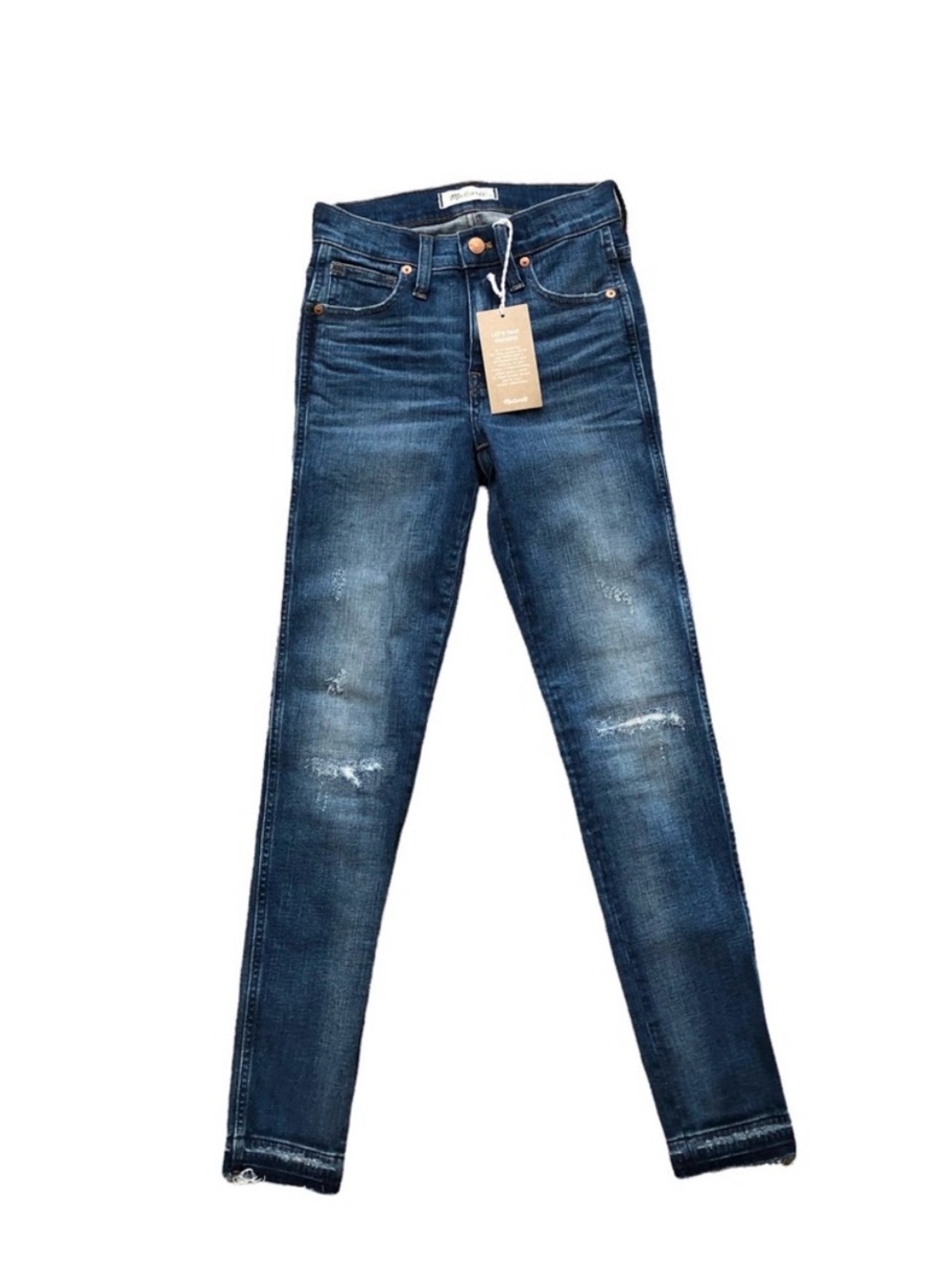 NWT Madewell 9" High-Rise Skinny Jeans Rip & Repair Edition Distressed Size 23